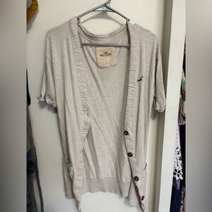 Hollister Light Gray Cardigan with Button Accents